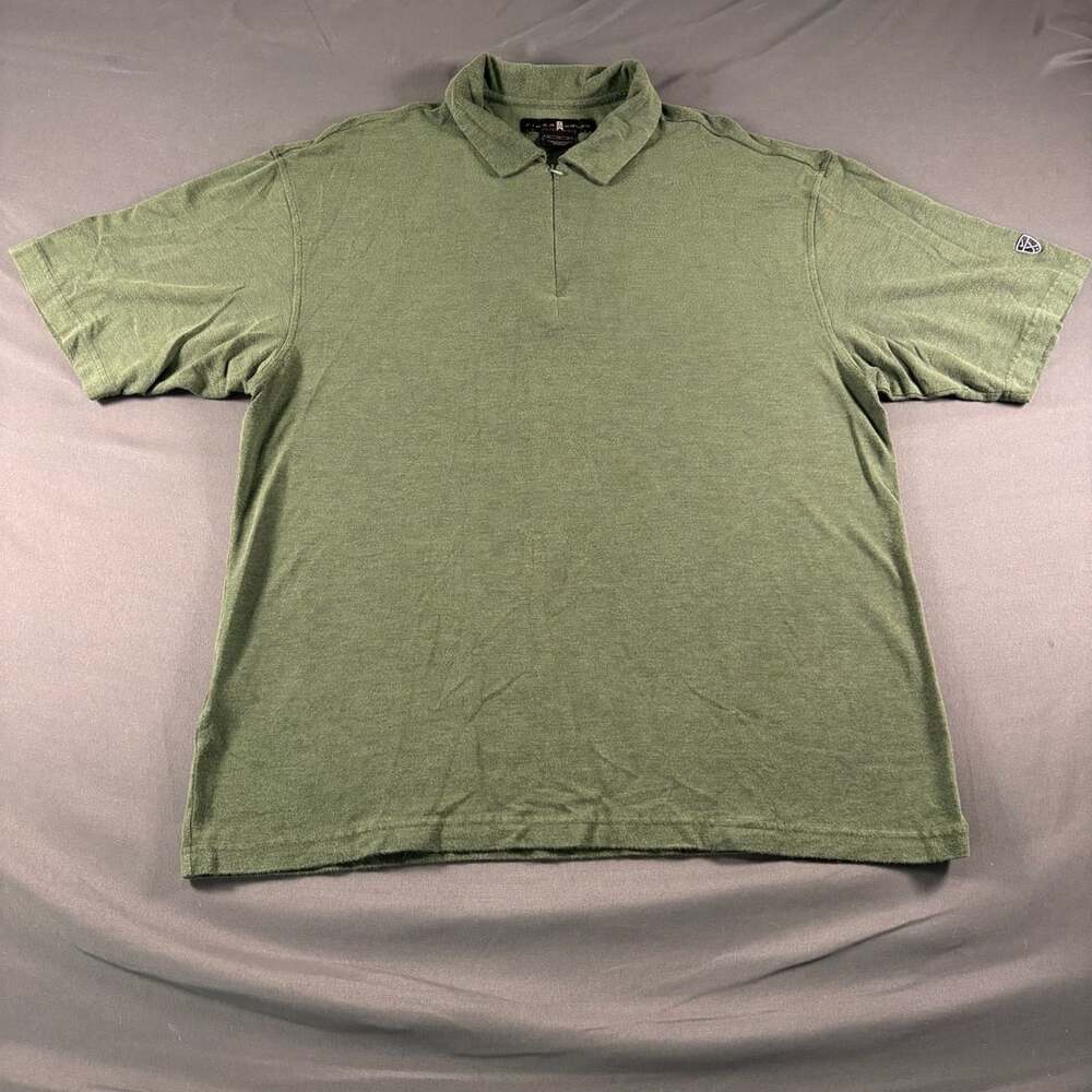 Vintage Tiger Woods 1/4 zip Performance golf Polo Shirt Mens XL, green